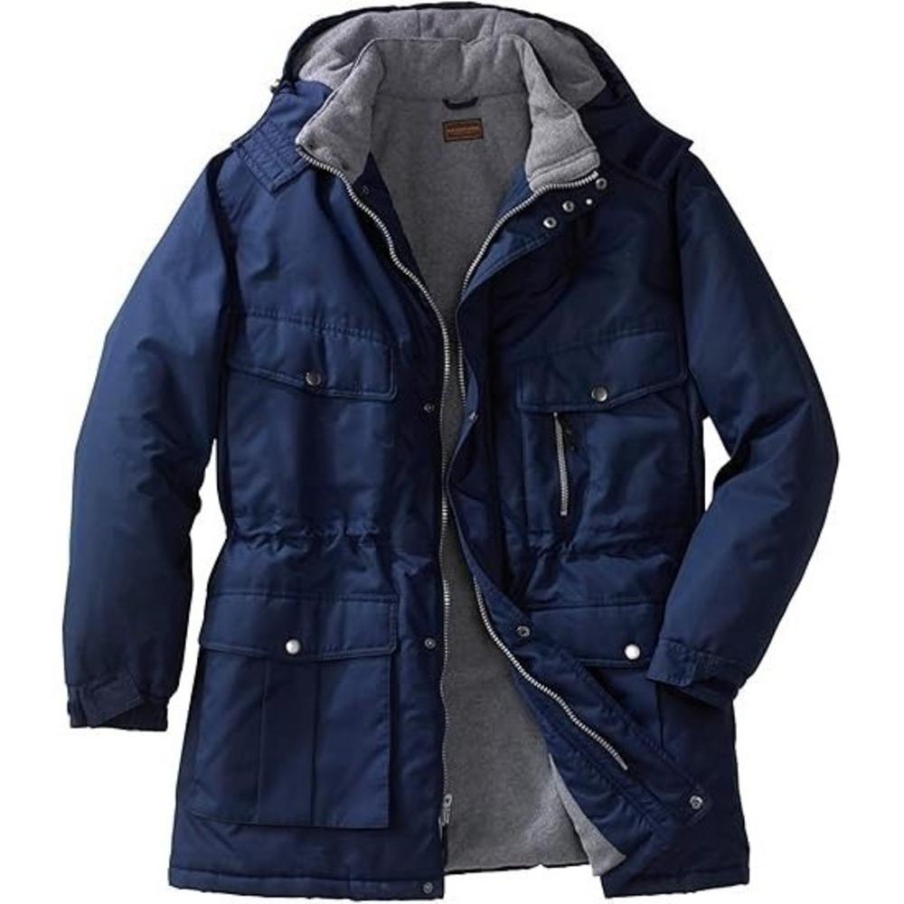 Boulder Creek KingSize Mens Big & Tall‎ Fleece-Lined Parka Detachable Hood Large